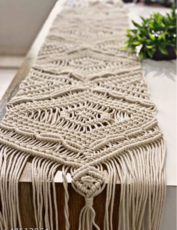  Unique  Cotton Table  Runner - Free Size, Cream, Cotton, Pack of1